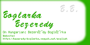 boglarka bezeredy business card